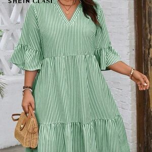 3/$10 SHEIN Green Striped Dress